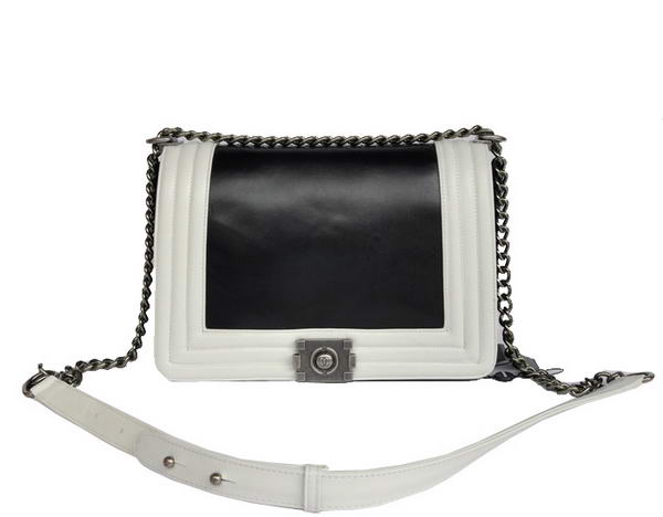 7A Fashion Chanel A50156 Black with White Le Boy Flap Shoulder Bag Online